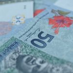 A closeup shot of Malaysian Ringgit bills