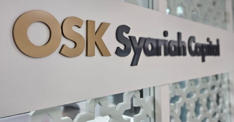 OSK Syariah Capital office signage, representing Islamic investment services and Malaysian financial institution branding