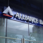 Alliance Bank branch exterior with corporate signage on modern office building in Malaysia’s financial district