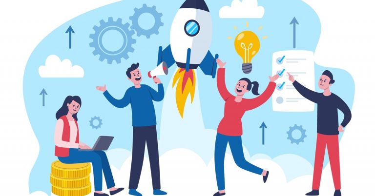 Colleagues starting a business project
