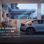 Malaysian terrace house porch with an EV charging on a wallbox at dawn — iMoney guide to EV fire insurance in Malaysia