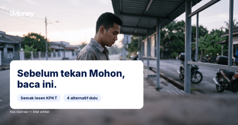 Pemuda di perhentian bas awal pagi teragak-agak menekan iklan pinjaman di telefon, panduan pinjaman selamat iMoney