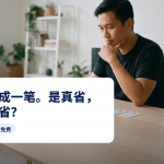 一名马来西亚男子坐在整洁的书桌前，五张信用卡摆在一份债务整合文件旁，iMoney债务整合指南