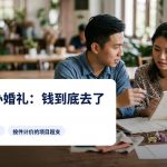 情侣一起规划预算，图上有文字：2026婚礼：钱究竟花在了哪里。